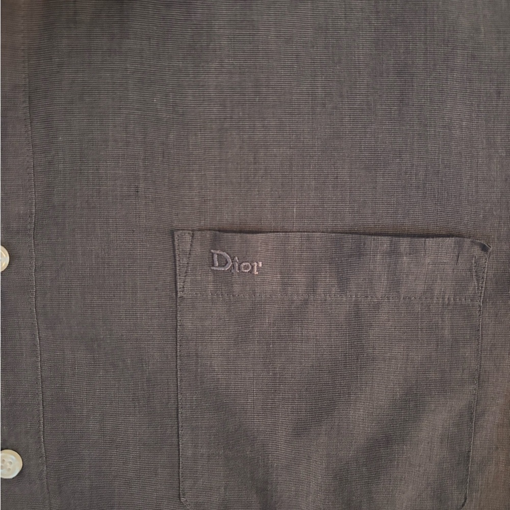 Christian Dior Classic Grey Logo Button-Up Shirt - Picture 3 of 5
